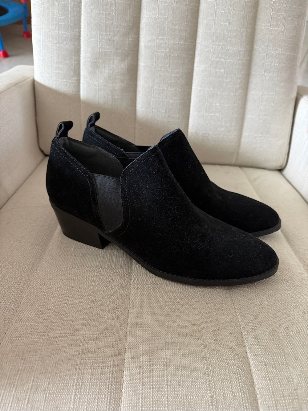 Michael Shannon Black Suede Ankle Booties